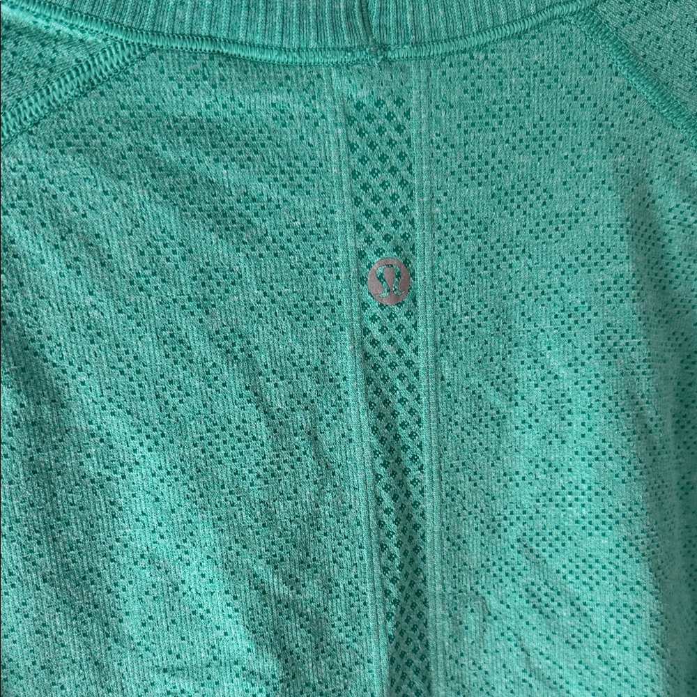 Lululemon Swiftly Cropped Short Sleeve Workout Tee - Green Size 10 - Picture 5 of 5